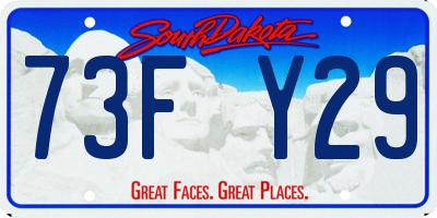 SD license plate 73FY29