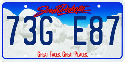 SD license plate 73GE87