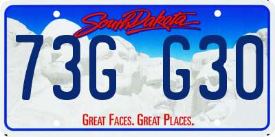 SD license plate 73GG30