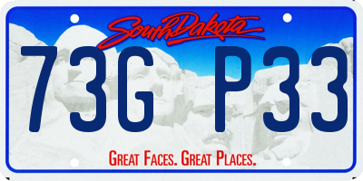 SD license plate 73GP33