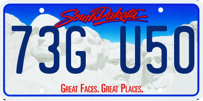 SD license plate 73GU50