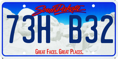 SD license plate 73HB32