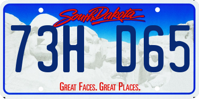 SD license plate 73HD65