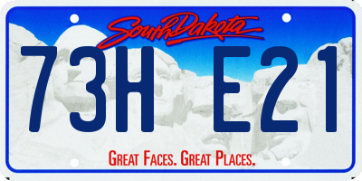 SD license plate 73HE21