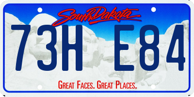 SD license plate 73HE84