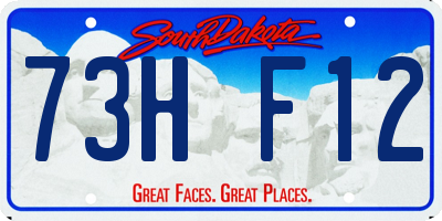 SD license plate 73HF12
