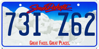 SD license plate 73IZ62