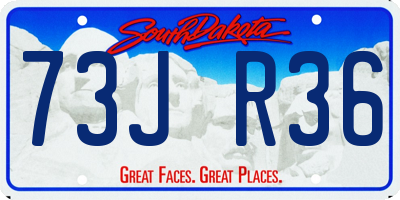 SD license plate 73JR36