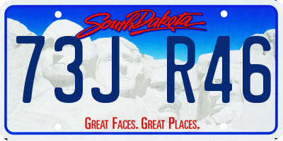 SD license plate 73JR46