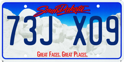 SD license plate 73JX09
