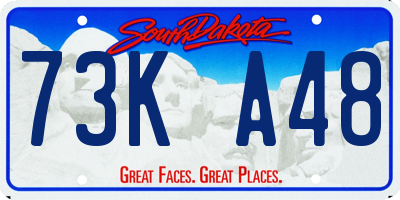 SD license plate 73KA48