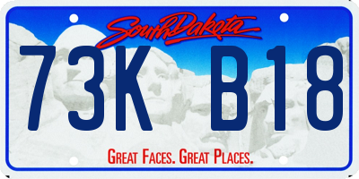 SD license plate 73KB18