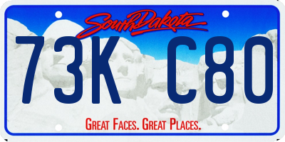 SD license plate 73KC80