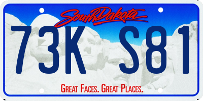 SD license plate 73KS81