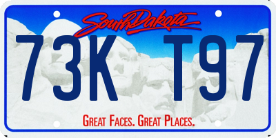 SD license plate 73KT97