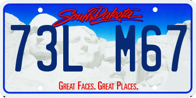 SD license plate 73LM67