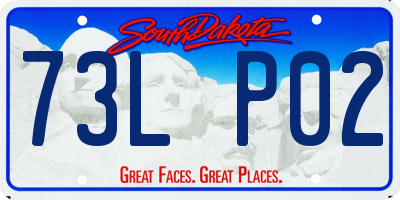 SD license plate 73LP02