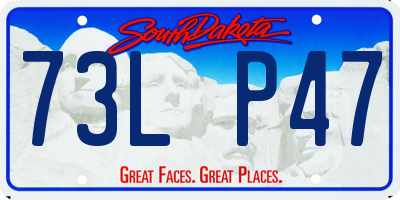 SD license plate 73LP47