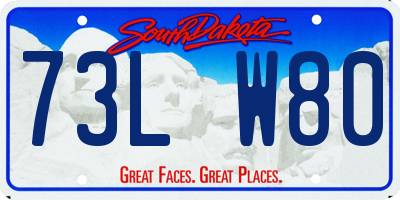 SD license plate 73LW80