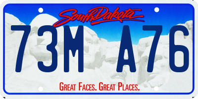 SD license plate 73MA76