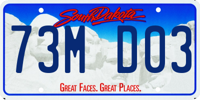 SD license plate 73MD03