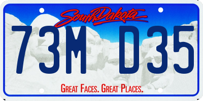 SD license plate 73MD35