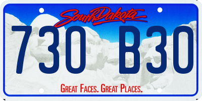 SD license plate 73OB30