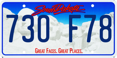 SD license plate 73OF78