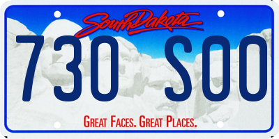 SD license plate 73OS00
