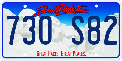 SD license plate 73OS82