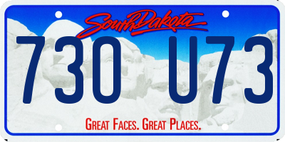 SD license plate 73OU73