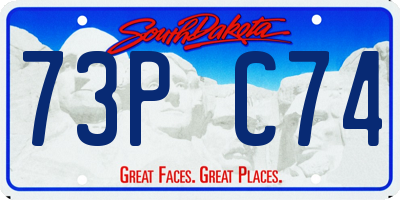SD license plate 73PC74