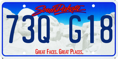 SD license plate 73QG18