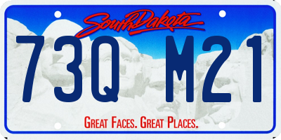 SD license plate 73QM21
