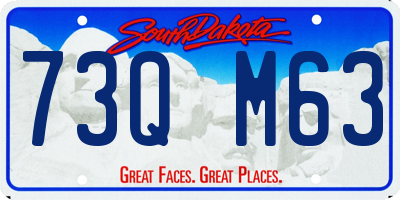 SD license plate 73QM63