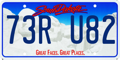 SD license plate 73RU82