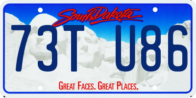SD license plate 73TU86