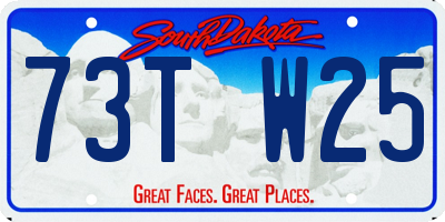 SD license plate 73TW25