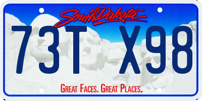 SD license plate 73TX98