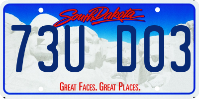 SD license plate 73UD03