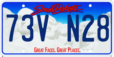 SD license plate 73VN28