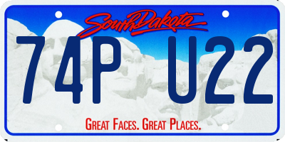 SD license plate 74PU22