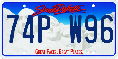 SD license plate 74PW96