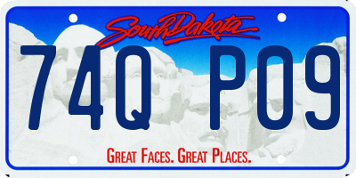 SD license plate 74QP09