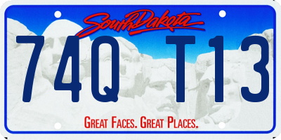 SD license plate 74QT13