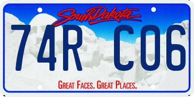 SD license plate 74RC06