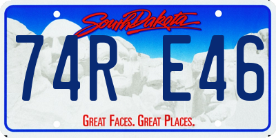 SD license plate 74RE46