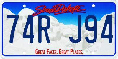 SD license plate 74RJ94