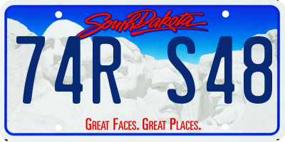 SD license plate 74RS48