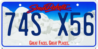 SD license plate 74SX56